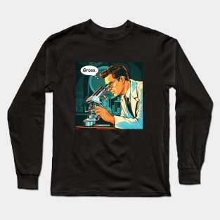 Funny scientist microscope biology specimen Long Sleeve T-Shirt